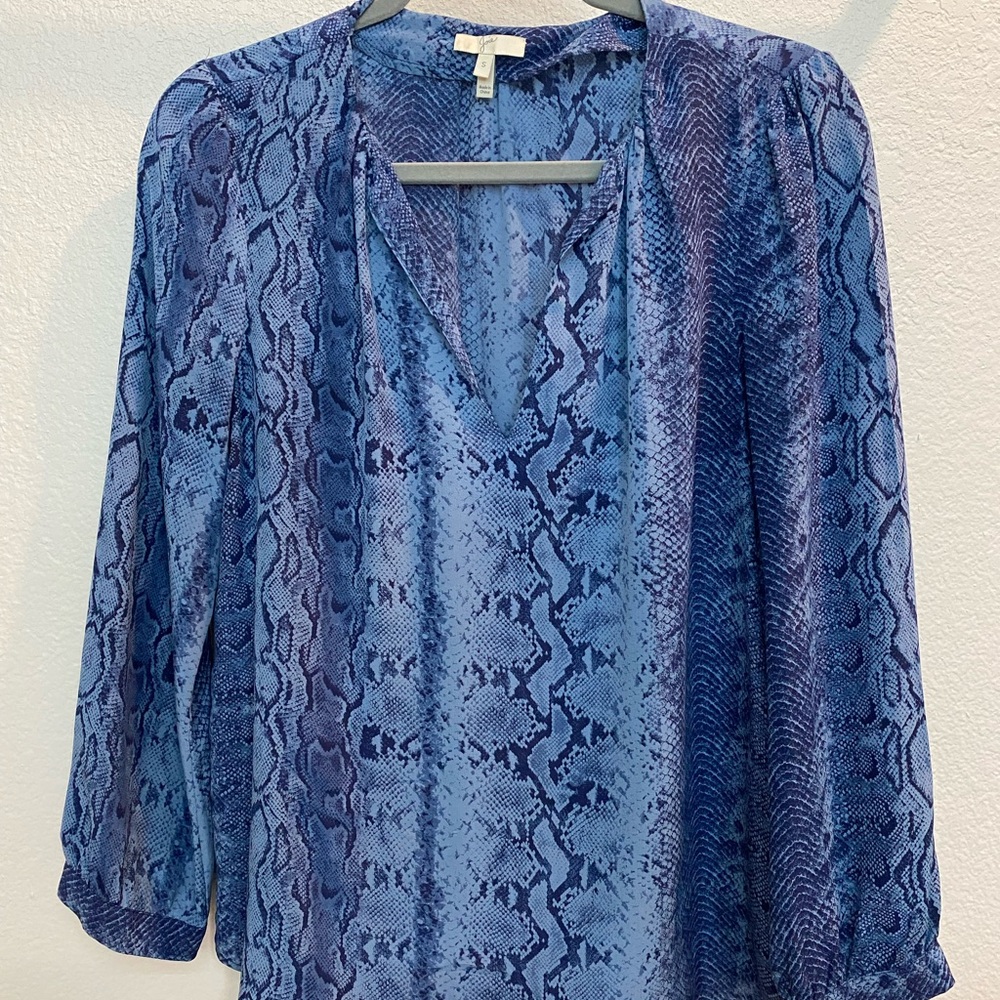 Joie Blue Snake Print Blouse S